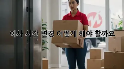 이사 시간 변경, 어떻게 해야 할까요?